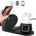 3 in 1 Qi Wireless Fast Charging Stand for iPhone 8/ 8Plus/ X/ Xr/ Xs/ Xs Max, Apple Watch 1/ 2/ 3/ 4, and Airpods support